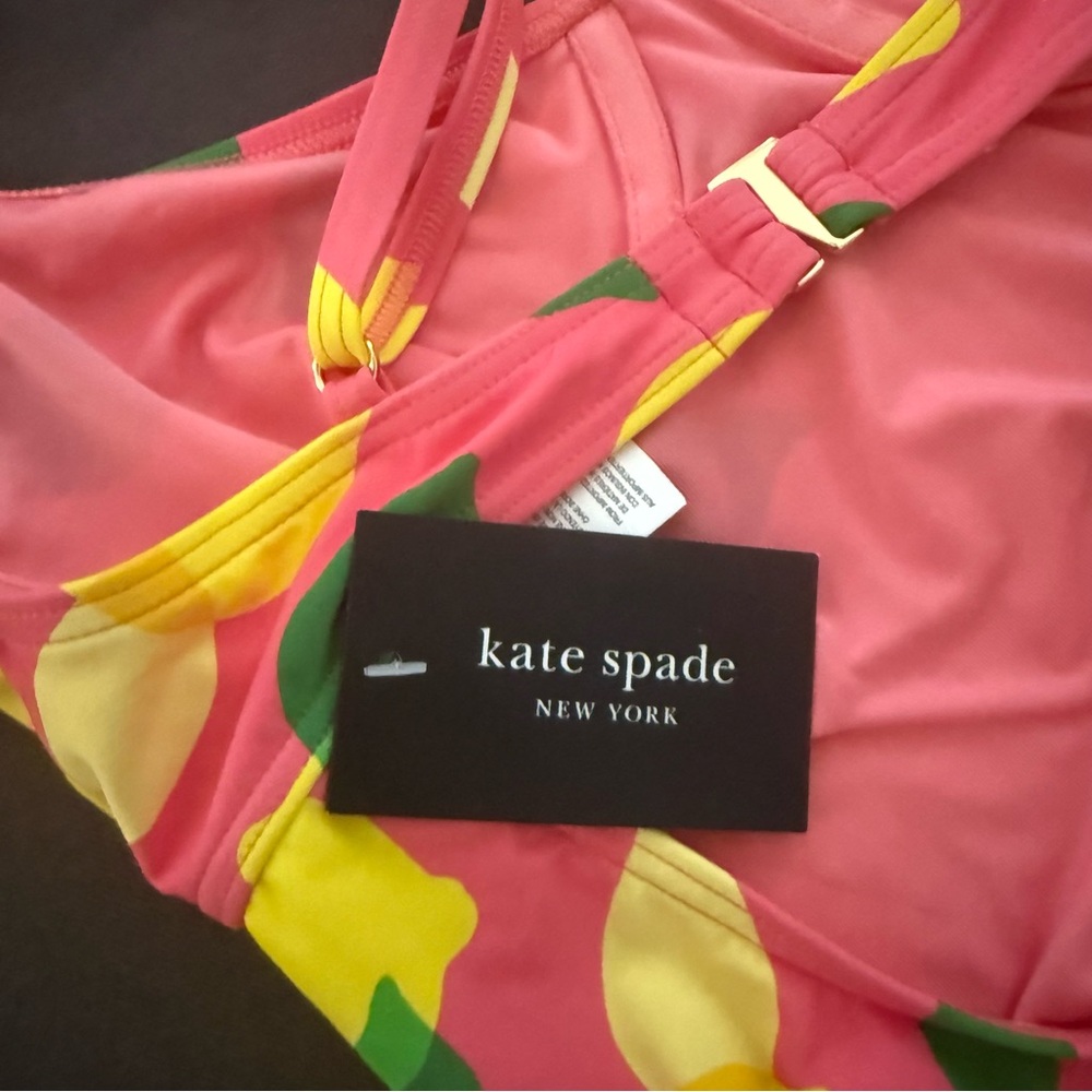 Kate Spade New York Sea Star Pink Lemon One Piece Swim Bathing Suit Size Small - Picture 3 of 12